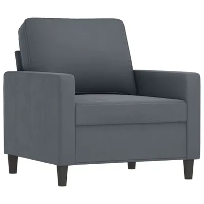Image de vidaXL Fauteuil gris foncé 60 cm velours