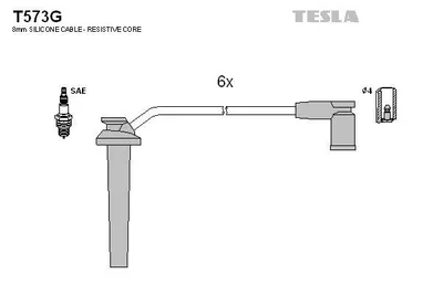 Produktbild von TESLA T573G Zündkabelsatz Zündleitungssatz für FORD MONDEO III Kombi (BWY) MONDEO III (B5Y) MONDEO III Stufenheck (B4Y)