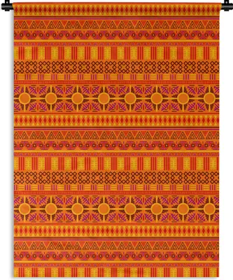 Produktbild von MuchoWow® Wandteppich Wandbehang Muster - Orange - Sonne 120x160 cm Tapisserie Dekoration Wandtuch - Wohnzimmer - Moderne
