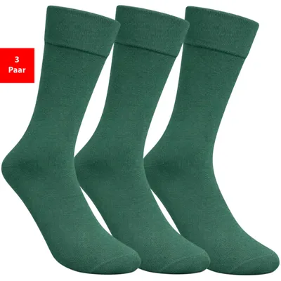 Produktbild von Diabetikersocken Damen & Herren Gesundheitssocken ohne Gummibund & Naht weich druckfrei - Grün 43-46 3 Paar