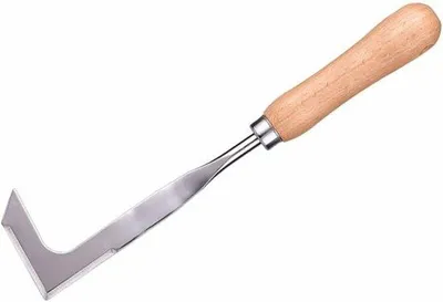 Obrázok produktu pre Pluh na odstraňovanie buriny s drevenou rukoväťou – nástroj na odstraňovanie buriny so zubatým okrajom – nástroj na odstraňovanie machu a buriny – 30 cm
