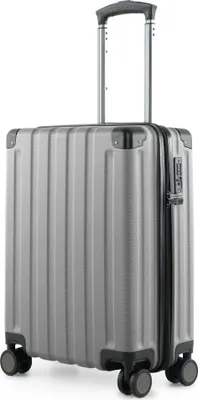Produktbild von HAUPTSTADTKOFFER Q-Damm - Handgepäck Koffer Flugzeug Trolley 4 Rollen Kabinenkoffer Cabin Size Bordkoffer Rollkoffer TSA, 54 cm, 38 Liter ,Silber