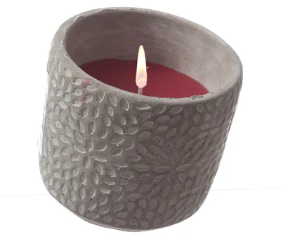 Produktbild von Duftkerze CITRONELLA - Outdoor Echtwachskerze im Betontopf - H: 9,5cm - rot