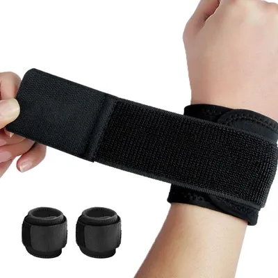 Produktbild von Handgelenk-Kompressionsband 1 Stück, Schwarz, Verstellbarer Klettverschluss Mit Neoprenmischgewebe Für Sport Und Fitness
