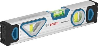 Produktbild von Bosch Professional Wasserwaage 25 cm mit Magnet System (rundum ablesbar, Aluminium-Gehäuse, robuste Endkappen) - Amazon Exclusive Set