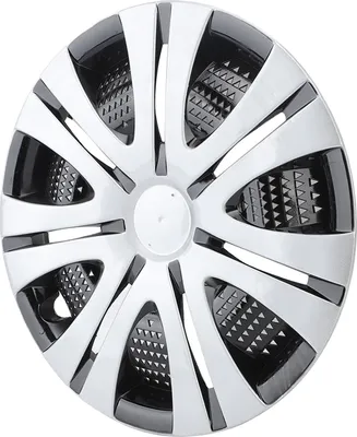 Image de 4 enjoliveurs argent noir Installation facile Protection de roue pour voiture, camion, fourgon 14 pouces en acier
