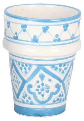 Produktbild von Marokkanische Keramik-Becher Sakina 2er-Set, Farbe:Blau / Weiss