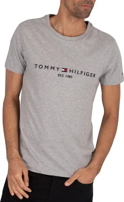 Produktbild von Tommy Hilfiger Herren Kern-Logo-T-Shirt, Grau XS
