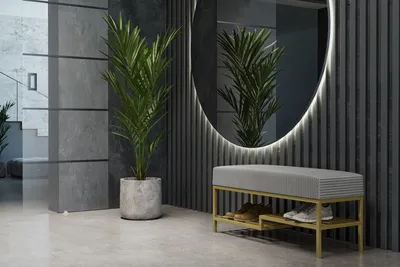 Produktbild von Design Möbel - Sitzbank 80 cm - Industrial Stil - Gepolsterte Bank mit Ablage - Loft Design - Stahlkonstruktion