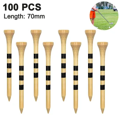 Produktbild von 100 Golf-Tees, reduzieren Reibung und Seitenspin, stabil und langlebig, natürlich biologisch abbaubar, professionelle Golf-Tees