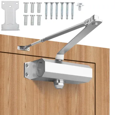 Türschließer, hydraulisch, 65-85 kg, Alu, silber, verstellbar