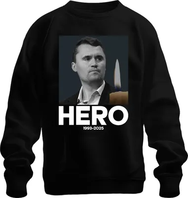 Obrázek produktu pro Charlie Kirk Hero Rest in Peace Republican Advisor President Uni mikina, černá, M