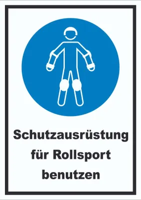Produktbild von Schutzausrüstung für Rollsport benutzen Schild A4 Rückseite selbstklebend