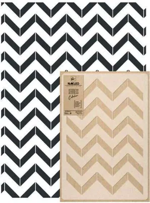 Produktbild von Wandschablone Groß Muster, Malschablone 59x95 cm Chevron Zickzack Sparren Wiederverwendbare Kunststoff, Geometrische Tapete Wandgestaltung
