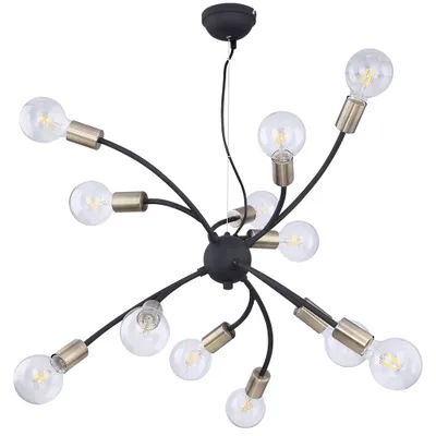 Productafbeelding van Hanglamp, antiek messing, zwart, 80 cm, SARINI