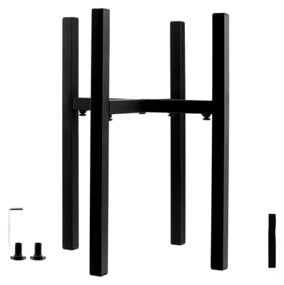 Produktbild von Pflanzenständer Schwarz - Verstellbarer Metall Blumentopfständer für Blumentöpfe mit 24-38 cm Durchmesser (Höhe: 38 cm)