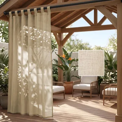 Imagen del producto de Cortina exterior impermeable, 1 unidad, 243x132 cm, para pérgola