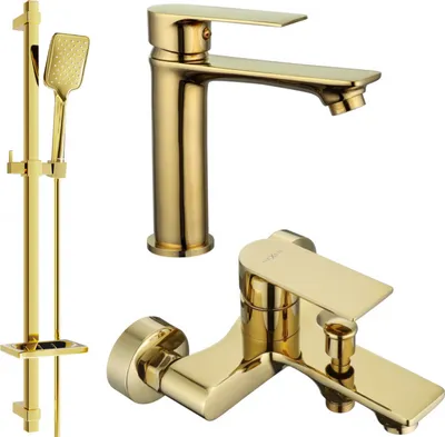 Produktbild von Mexen Royo DQ62 Badewannenset, Gold - 72203DQ62-50