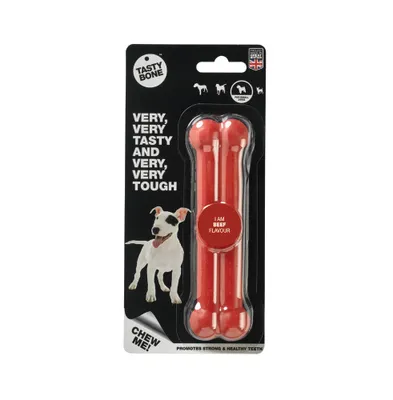 Imagen del producto de TASTY BONE: Hueso de nylon para perros pequeños - Sabor a carne de res