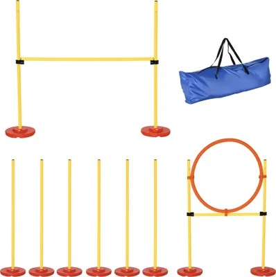 Obrázek produktu pro Agility pro psy - 3-dílná tréninková sada - ABS+PE - 90x23x100 cm - žlutá