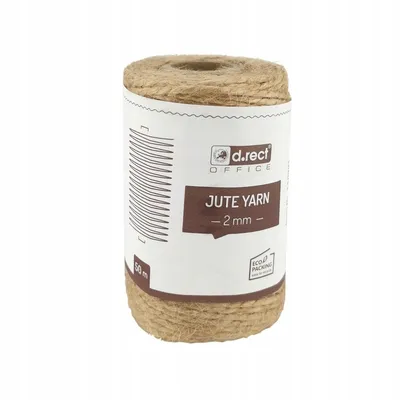 Produktbild von D.RECT 50m Jute-Schnur Natur Braun Jute-Kordel | Packschnur Geschenk-Band Bastelschnur Dekokordel | 2mm Dicke | Für: Verpackung, DIY Kunst-Handwerk, Floristik, Dekoration