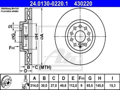 Image de Disque de frein ATE 24.0130-0220.1