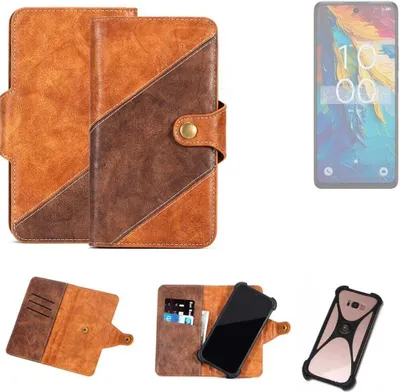 Produktbild von K-S-Trade Handyhülle Schutzhülle Bookstyle Case Wallet-Case kompatibel mit TCL 50 NXTPAPER 5G Cover Klapphülle Kantenschutz Smartphone dunkelbraun