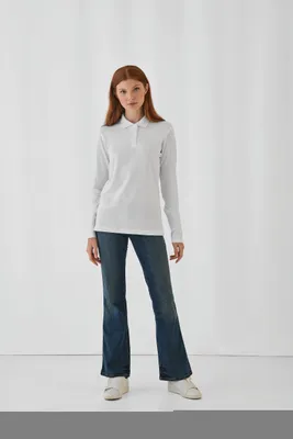 Produktbild von B&C ID.001 Ladies long-sleeved polo shirt