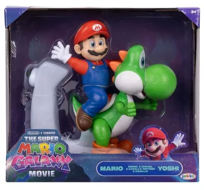 Produktbild von Super Mario The Galaxy Movie Mario Riding Yoshi Figur 20.3cm, 3 Jahr(e), Super Mario, Mehrfarbig, Kunststoff