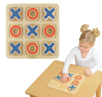 Obrázok produktu pre Masterkidz – Drevená hra pre deti „Krížik-nulík“ – Logická hlavolamová hra