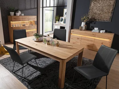 Produktbild von Esszimmer Tisch 220x100 cm in Eiche massiv geölt - WELLAND-69