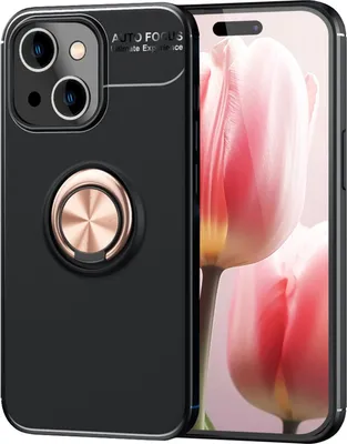 Produktbild von Hülle mit Ring für iPhone 15 Plus Silikon Handyhülle Case Schutz Cover Ringhülle Rose Gold