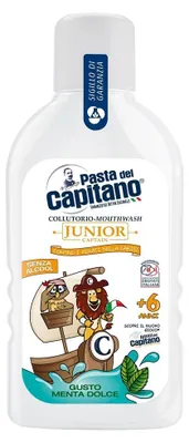 Produktbild von Pasta del Capitano Junior Captain Mundspülung für Kinder ab 6 Jahren Sweet Mint, 400ml