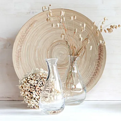 Image de Tableau sur verre vase avec épille 45x45 cm, Tableau mural moderne pour décoration intérieure