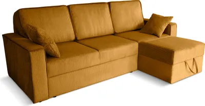 Zdjęcie produktu dla Robin Inspire Sofa Narożna Sofa Wielofunkcyjna Z Funkcją Spania Pudełko Na Łóżko Pudełko W Kształcie L Sofa Narożna Wolnostojąca Sztruks Aksamit Optyka Parma 230 x 165 x 102 cm Prawy Żółty