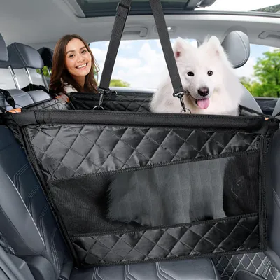 Hundeautositz, extra stabil, wasserdicht, rutschfest, für große Hunde, schwarz