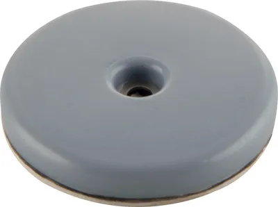 Produktbild von Teflongleiter mit Schraube rund, ø 60 mm, Höhe 8 mm, graublau