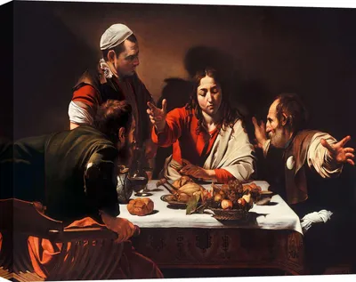 Zdjęcie produktu dla Obraz na płótnie Caravaggio - Ostatnia Wieczerza w Emaus - 60 x 40 cm