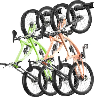 Produktbild von Stojak na rowery VEVOR, 4 stojaki na rowery i 2 haki na kask, uchwyt ścienny do przechowywania rowerów, organizer do domu i garażu, regulowany dla różnych rozmiarów rowerów, regulowany uchwyt, utrzymuje do 200 funtów, 36 cali