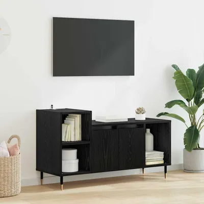 Obrázek produktu pro Maison Exclusive – Televizní skříňky, rozměry 100 x 35 x 55 cm, barva černá, Imitace dubu, materiál dřevotrieska