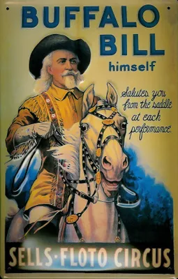 Produktbild von Blechschild Nostalgieschild Buffalo Bill Zirkus Cowboy USA