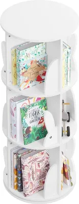 Productafbeelding van Famanu boekenkast voor kinderen - speelgoedrek - draaibaar - hout - wit