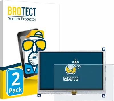 Produktbild von 2x BROTECT Schutzfolie für Raspberry Pi Touchscreen 5" Displayschutz Displayschutzfolie Folie Matt Entspiegelungsfolie