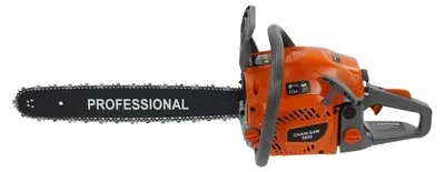 Image de Tronçonneuse à essence 58 cm³ - Moteur 2 temps - 2,4 kW - Guide-chaîne de 50 cm - Frein de chaîne - Orange