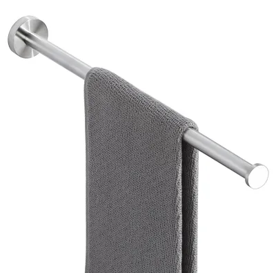 Image de Porte-serviettes de salle de bain brossé, barre de 40 cm, porte-serviettes pour invités, fixation murale, en acier inoxydable, pour salle de bain et cuisine