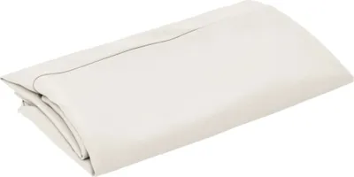 A folded taupe fabric item, likely a chair cover or cushion, is shown against a white background.