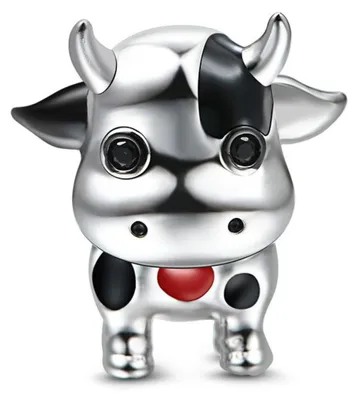 Produktbild von Gnoce Charm Kuh mit Herz DSC014 Silber