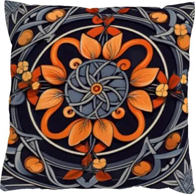 Obrázek produktu pro Povlak na polštář 40x40 na zip velur - Květinová mandala