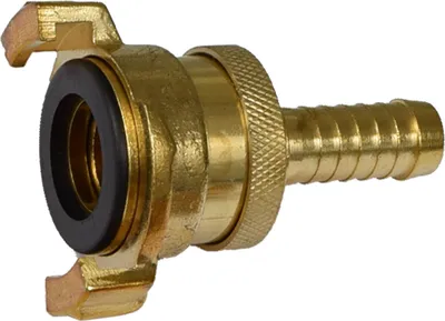Produktbild von Agora-Tec® Messing Schnellkupplung mit Bajonettverschluss mit 1/2 Zoll (12,7 mm) Schlauchtülle mit Kontermutter für Gartenschlau