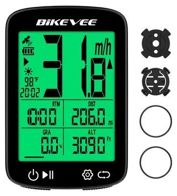 Image de Ordinateur de vélo GPS, écran FSTN de 2,4 pouces, étanche IPX7, batterie 28 µAh